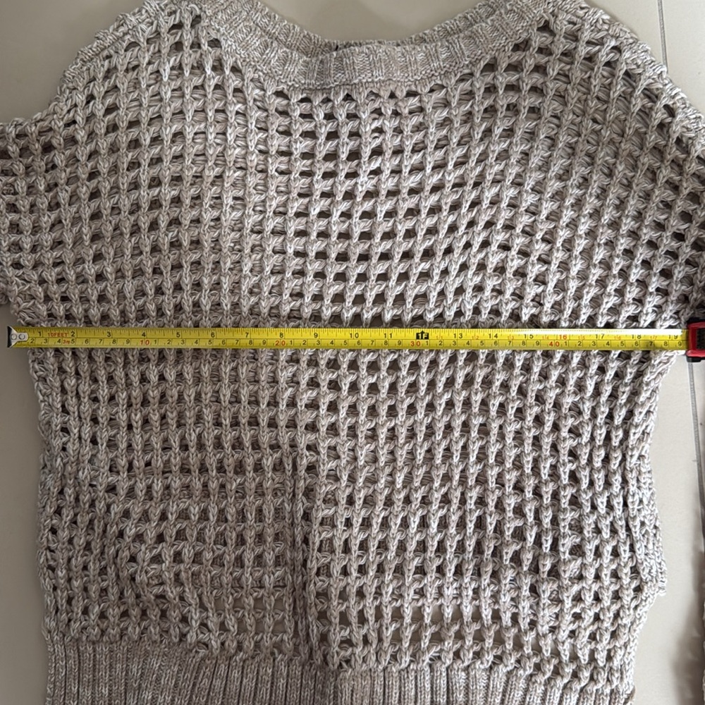 EXPRESS | Tan Open Knit Crochet Long Sleeve
Sweater - Picture 8 of 9